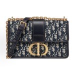 DIOR迪奥 30 Montaigne蒙⽥系列 盒⼦包 斜挎单肩包 中号 ⼥款 ⽜仔蓝⾊